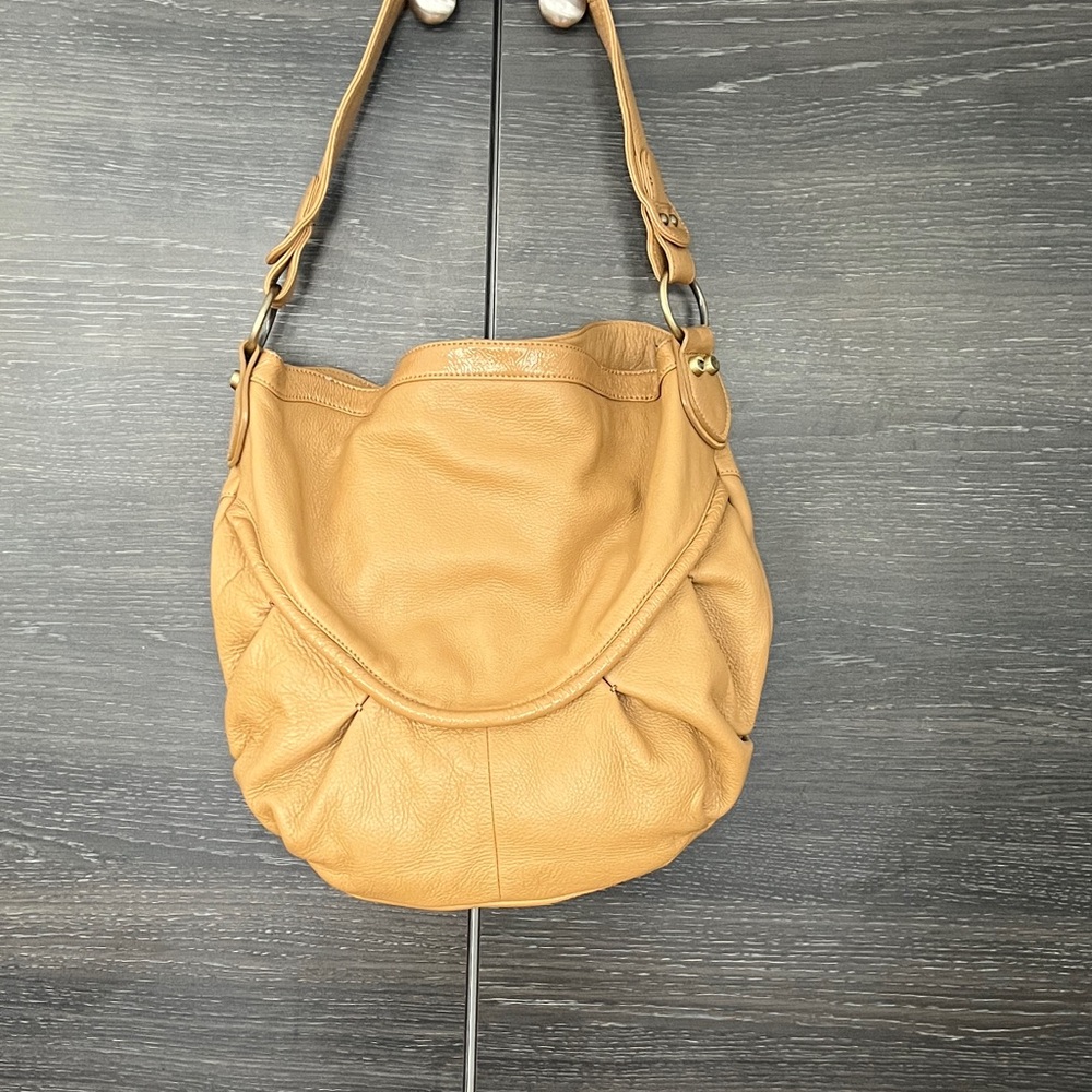 Allison Scott Stone Mountain Leather Camel Hobo Bag
